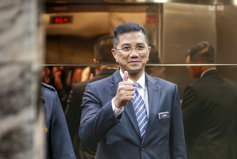 Senior Minister cum Miti Minister Datuk Seri Mohamed Azmin Ali attends the ISO 37001:2016: Anti-Bribery Management System certificate presentation ceremony at the Menara Miti July 8, 2020. u00e2u20acu201d Picture by Ahmad Zamzahuri