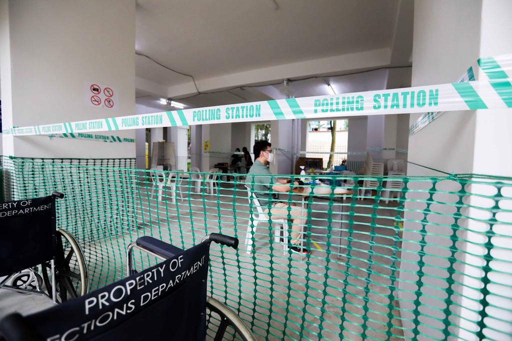 A polling station is set up at Block 535 Bukit Panjang Ring Road on Thursday, July 9. u00e2u20acu201d TODAY pic