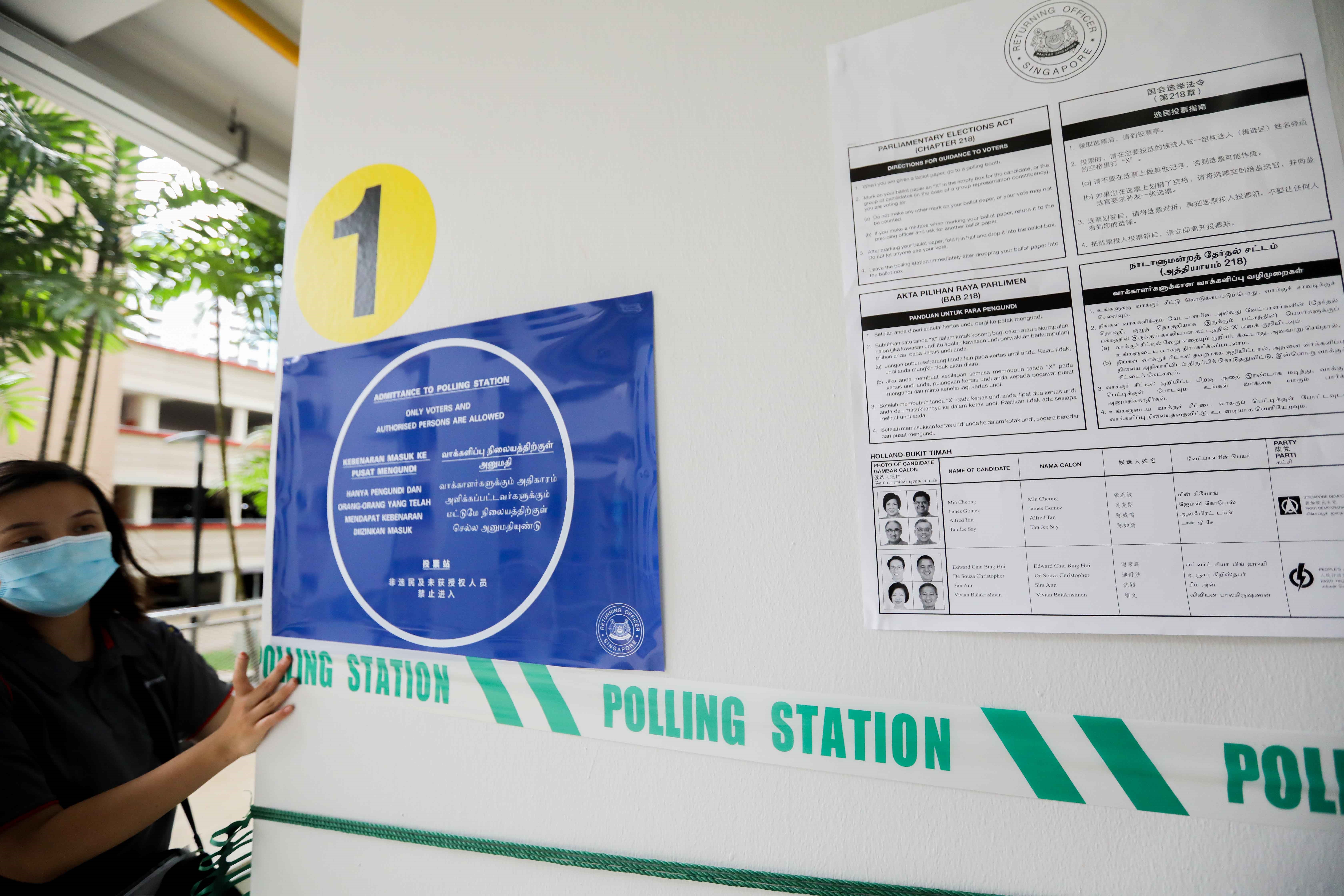 Here is where a voter's temperature is checked before he enters the polling station.— TODAY pic