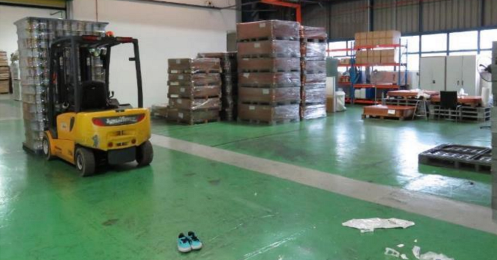 Investigations revealed that, among other things, MC Packaging did not review its safety procedures for work involving forklifts, even though four other forklift-related accidents had happened before. u00e2u20acu201d Picture by Singapore Ministry of Manpower via TODA