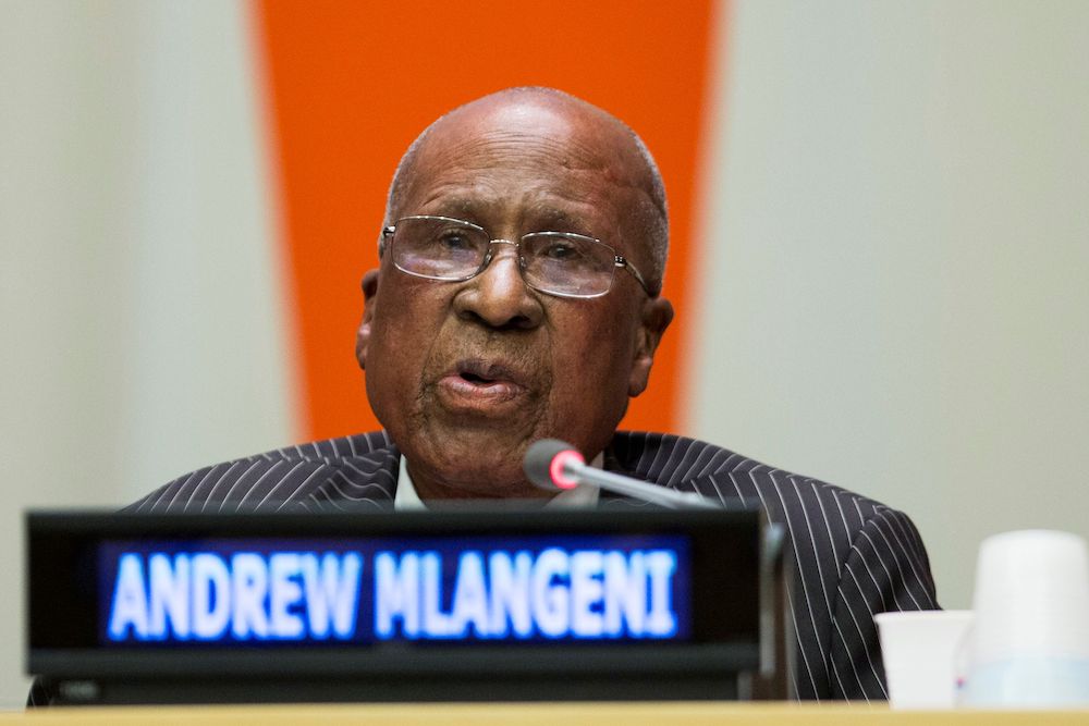 Andrew Mlangeni speaks about his close friend, former South African President Nelson Mandela in New York City July 18, 2013. u00e2u20acu201d Reuters pic