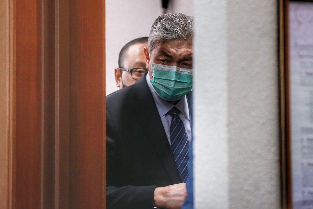 Datuk Seri Zahid Hamidi is pictured at the Kuala Lumpur court complex July 28,2020. u00e2u20acu201d Picture by Ahmad Zamzahuri