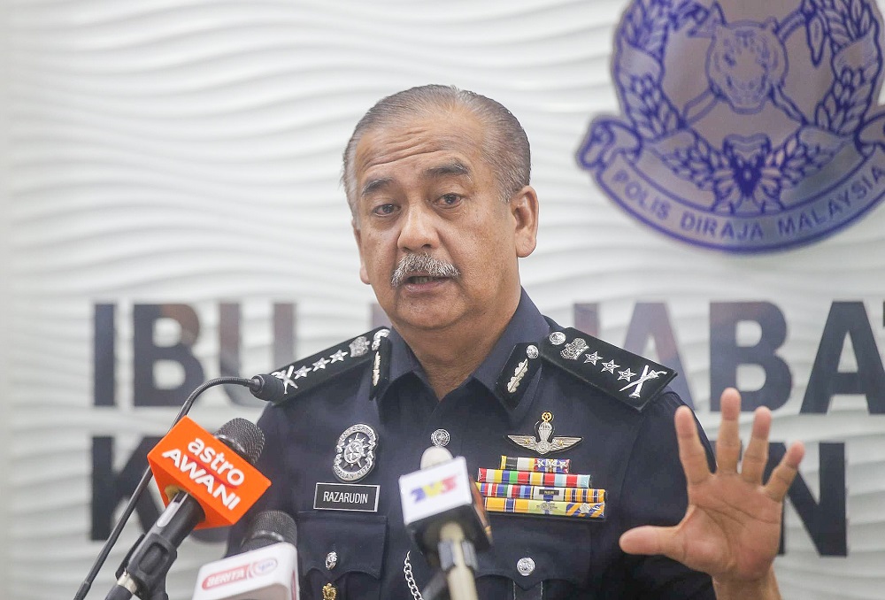 Perak police chief Datuk Razarudin Husain speaking to the press at the State Police Headquarters in Ipoh July 29, 2020. u00e2u20acu201d Picture by Farhan Najib