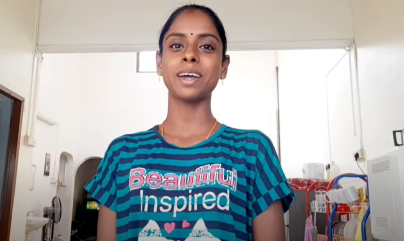 S. Pavithra is back on YouTube with a new recipe.  u00e2u20acu201d  Screen capture via YouTube/ Sugu Pavithra