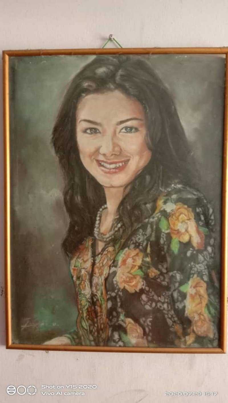 Sketch portraits done by Daud in Wangsa Maju mall to earn a living. — Picture by Lisma Yati Daud.