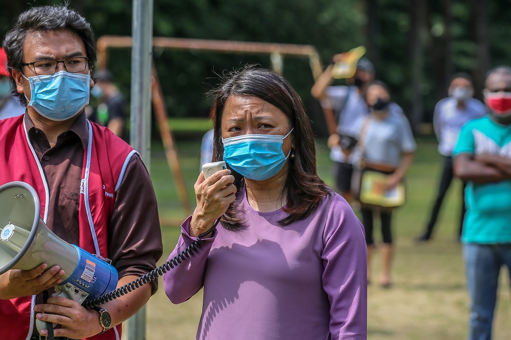 Segambut MP Hannah Yeoh speaks during a press conference at Taman Rimba Kiara in Kuala Lumpur July 30, 2020. u00e2u20acu201d Picture by Firdaus Latif
