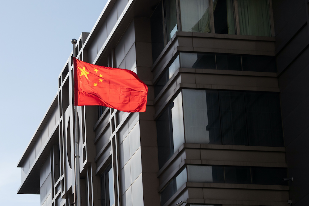Chinau00e2u20acu2122s national flag is seen waving at the China Consulate General in Houston, Texas July 22, 2020. u00e2u20acu201d Reuters pic