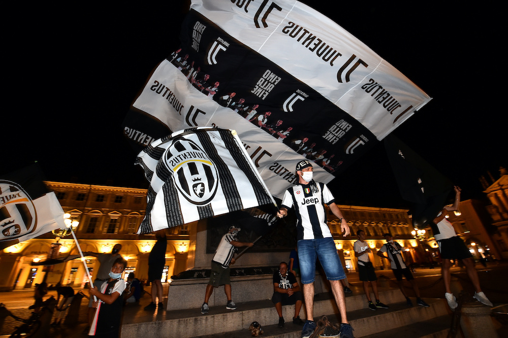 Juventus fans celebrate winning Serie A in Turin after the match against Sampdoria, Turin July 26, 2020. u00e2u20acu201d Reuters pic
