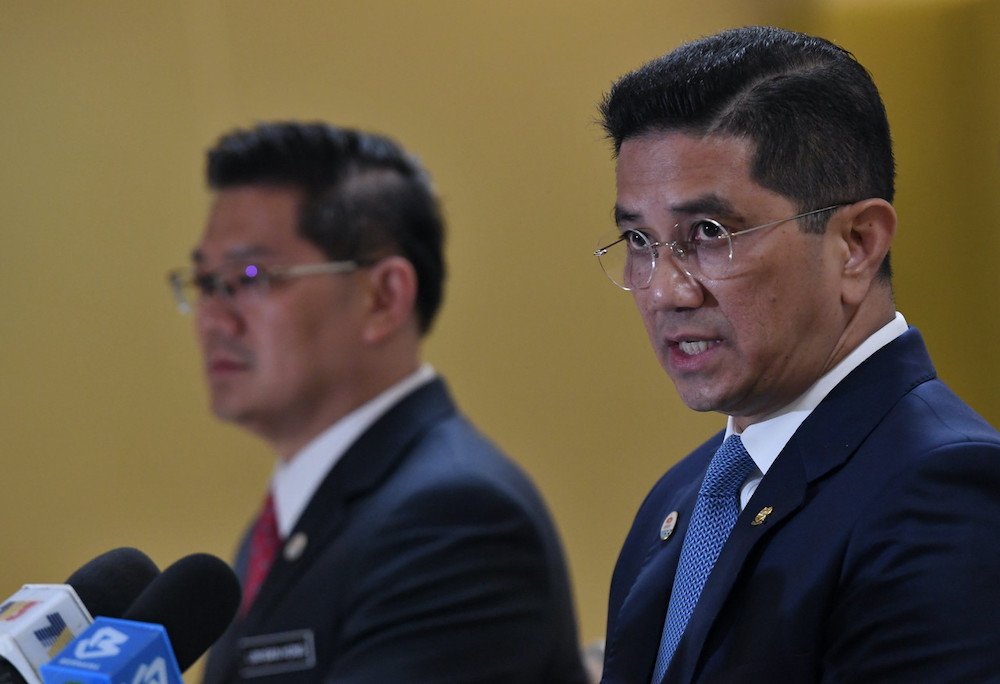 Senior Minister and International Trade and Industry Minister Datuk Seri Mohamed Azmin Ali at a press conference after chairing the maiden digital meeting for Asia-Pacific Economic Cooperation trade ministers, July 25, 2020. u00e2u20acu201d Bernama pic