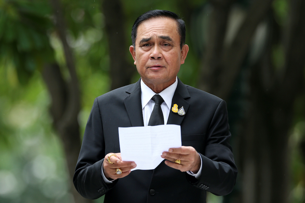 File photo of Thailandu00e2u20acu2122s Prime Minister Prayuth Chan-ocha speaking to media members at the Government House in Bangkok, Thailand June 6, 2019. u00e2u20acu201d Reuters picnnn