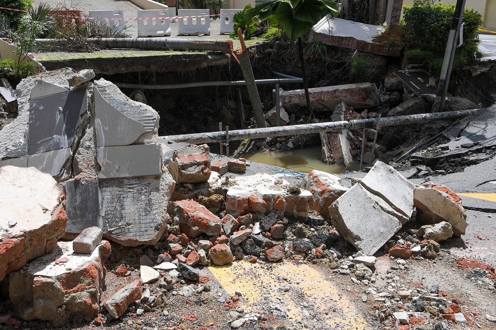Repair works carried out by Pengurusan Air Selangor and the Malaysian Public Works Institute are well underway near Residency 16, Jalan Taman U Thant in Kuala Lumpur July 21, 2020. u00e2u20acu201d Bernama pic