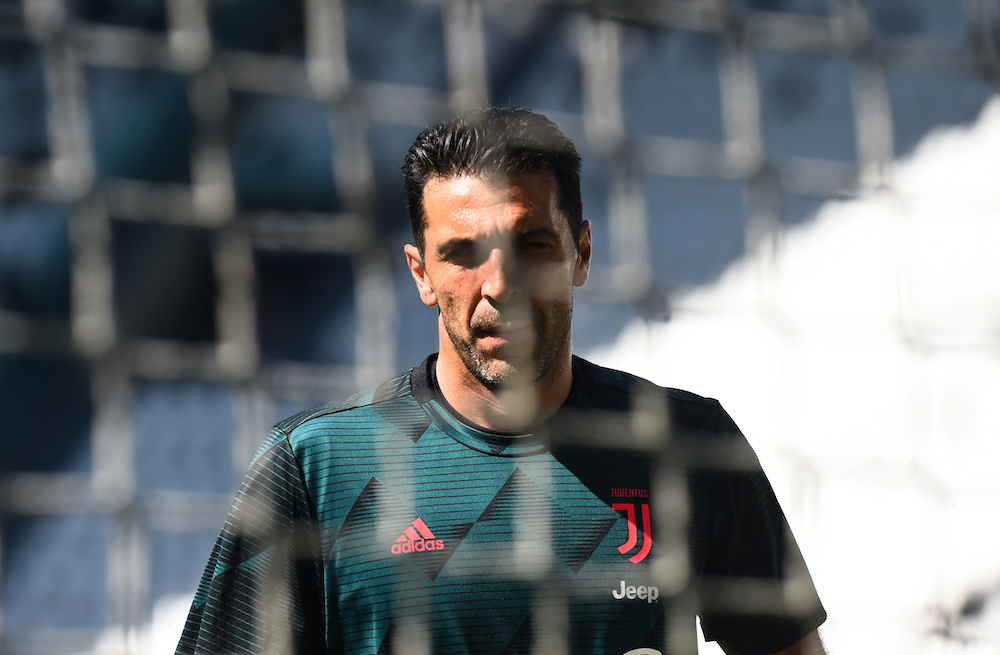 Juventusu00e2u20acu2122 Gianluigi Buffon during the warm up before the match against Torino, as play resumes behind closed doors following the outbreak of the coronavirus disease at the Allianz Stadium in Turin, July 4, 2020. u00e2u20acu201d Reuters picnn