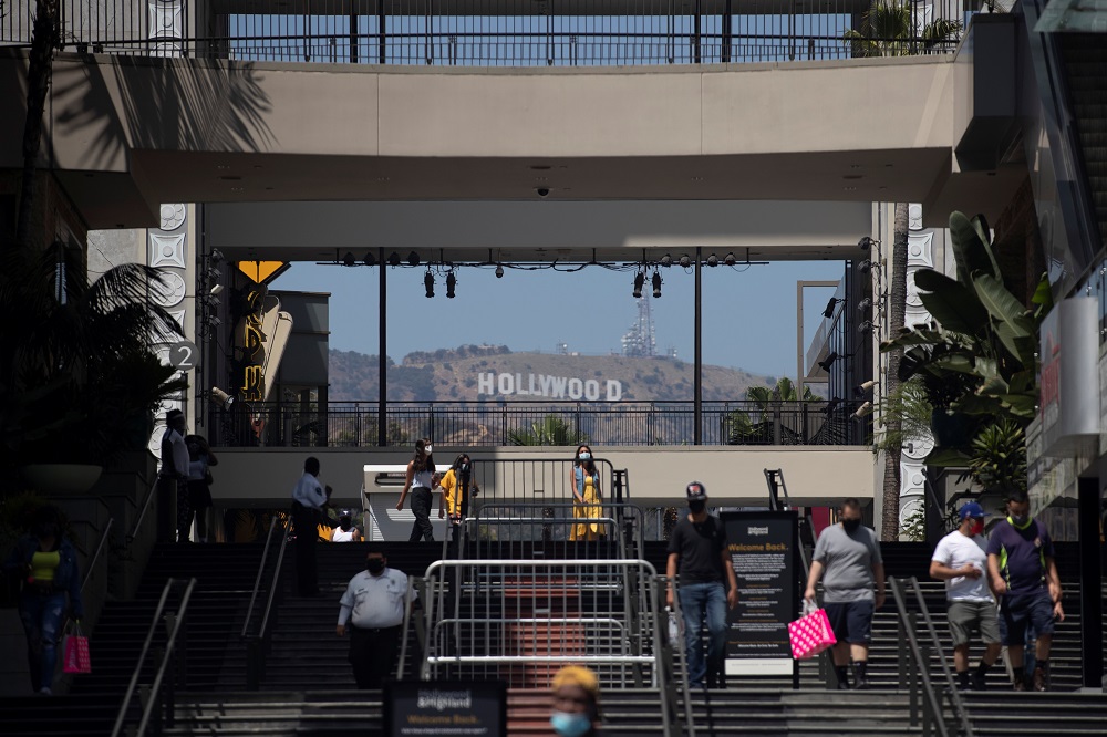 People are seen at Hollywood and Highland shopping complex during the outbreak of the coronavirus disease in Los Angeles July 24, 2020. u00e2u20acu2022 Reuters pic