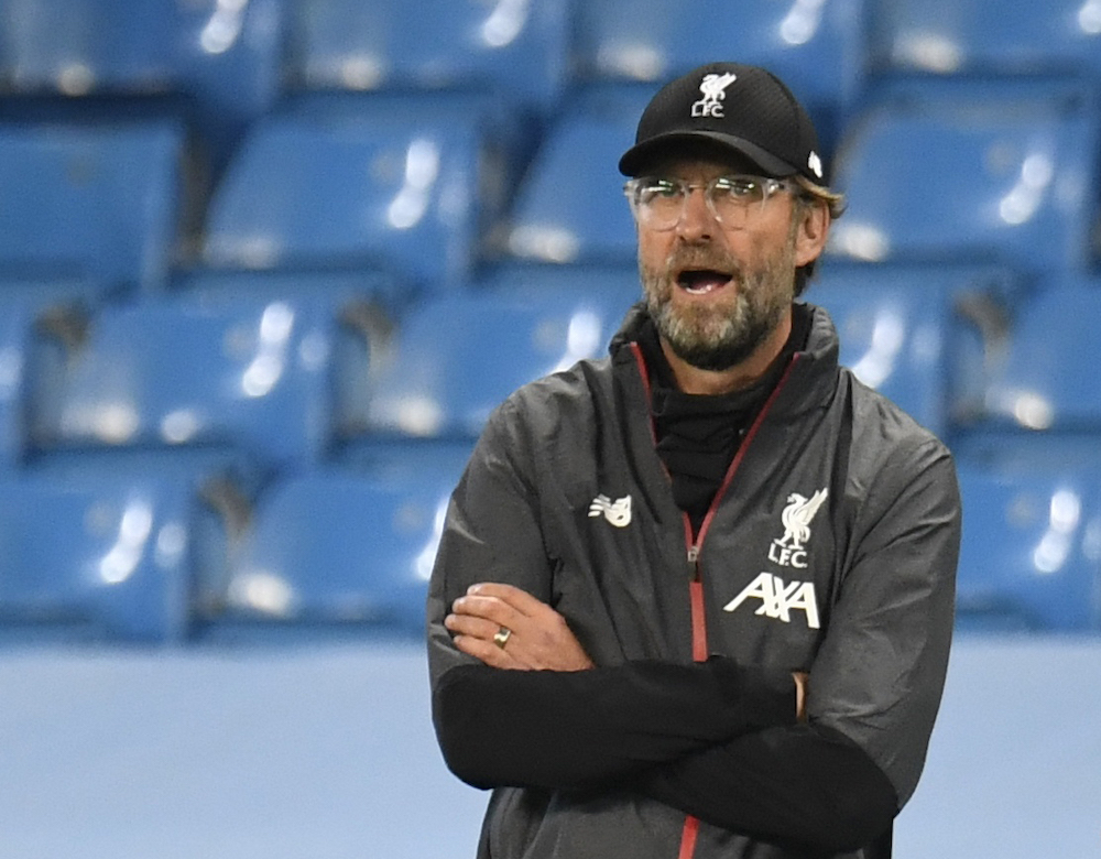 Liverpool manager Juergen Klopp, as play resumes behind closed doors following the outbreak of the coronavirus disease against Manchester City at the Etihad Stadium in Manchester, July 2, 2020. u00e2u20acu201d Reuters picnnnn