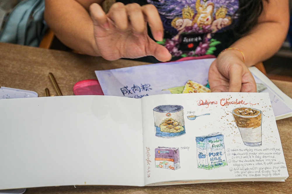 Apart from cooking new dishes, Sherine also invested her time during the MCO sketching her home-made Dalgona coffee. 