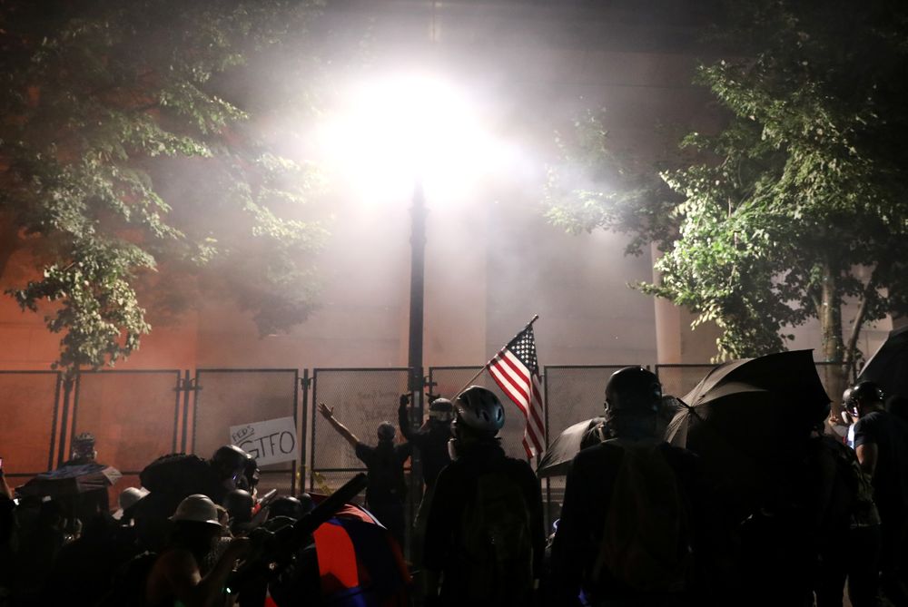 Demonstrators attend a protest against racial inequality and police violence in Portland, Oregon, US, July 22, 2020. u00e2u20acu201d Reuters pic