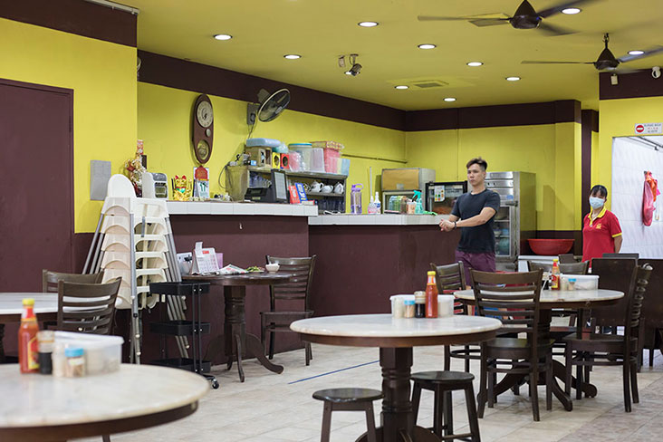 Simple shop furnishings to match simple, wholesome food at Kah Kah Loke