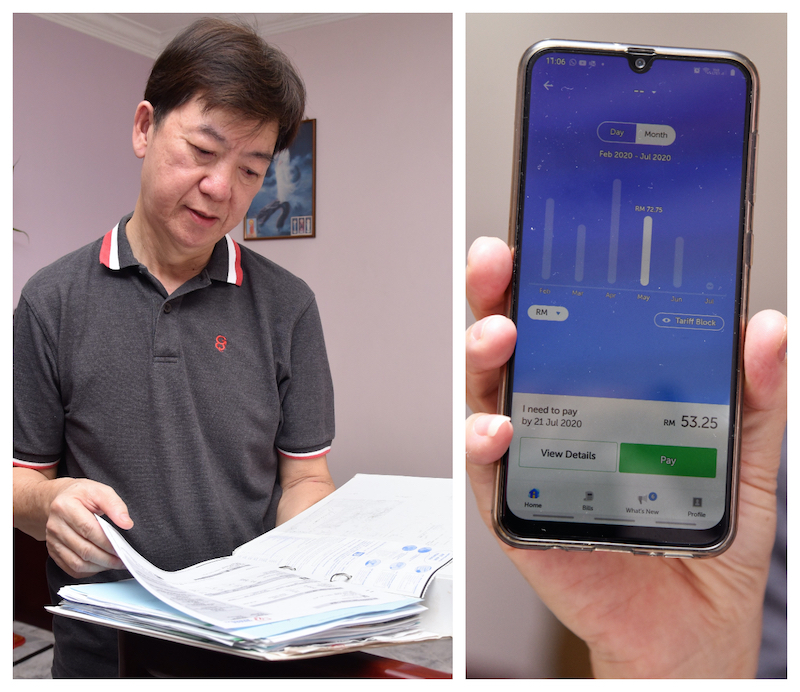 Ong showing how his electricity had increased in the month of April using his myTNB application. — Picture via TNB. 