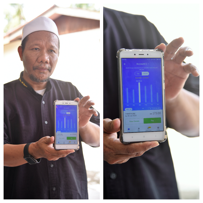 Azman showing how his electricity bill was the lowest in April especially when electricity consumption for that month was the highest. — Picture via TNB