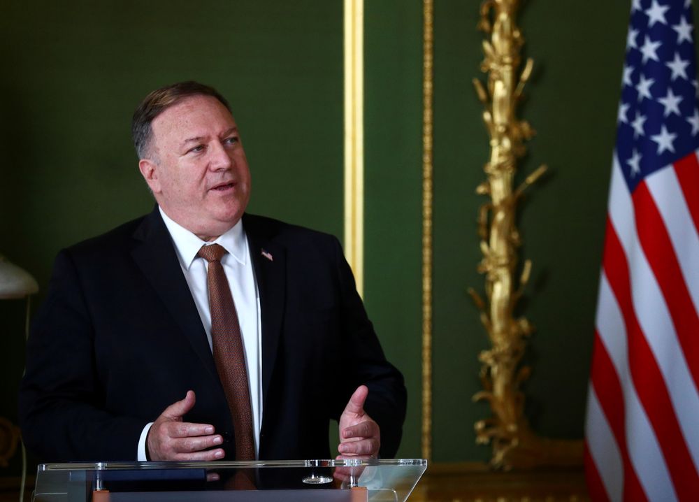 US Secretary of State Mike Pompeo speaks during a meeting with British Foreign Secretary Dominic Raab (not pictured), at Lancaster House in London, Britain July 21, 2020. u00e2u20acu201d Reuters file pic