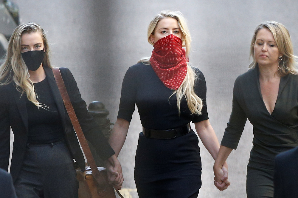 Actor Amber Heard arrives at the High Court in London, Britain July 7, 2020. u00e2u20acu201d Reuters pic 