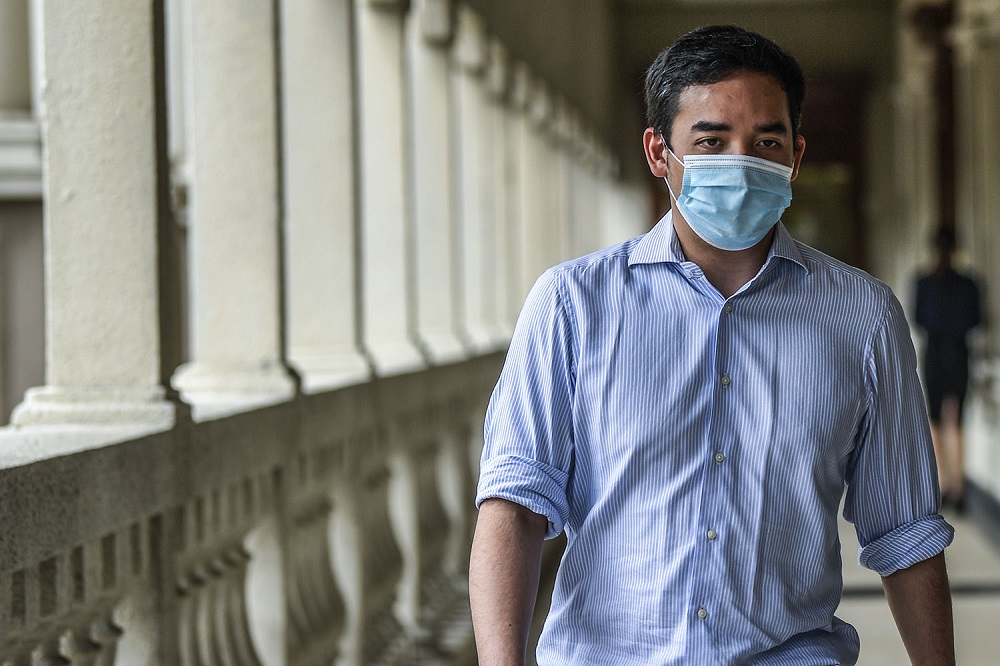 Datuk Seri Najib Razak’s son, Ashman, is seen at the Kuala Lumpur Court Complex, July 29, 2020.