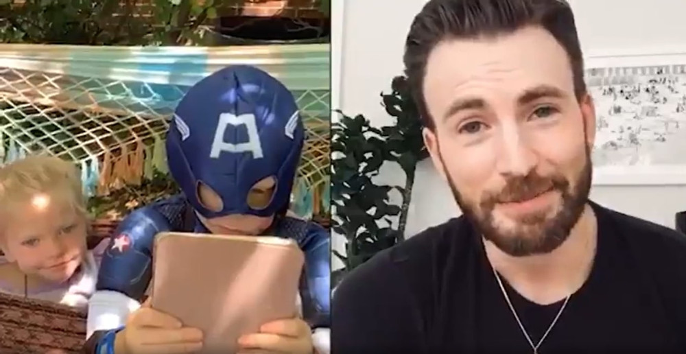 Six-year-old Bridger Walker who went through a two-hour surgery to get 90 stitches to his face was hailed a hero by Evans and fellow u00e2u20acu02dcsuperheroesu00e2u20acu2122. u00e2u20acu201d Screengrab via Instagram/nicolenoelwalkern