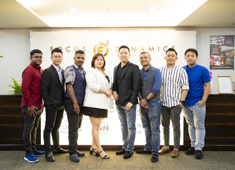 Focus Dynamics Berhad Executive Director Benson Tay (fifth from the left) is betting on cloud kitchens to turn the ACE market listed company's fortunes. — Picture courtesy of Focus Dynamics Berhad