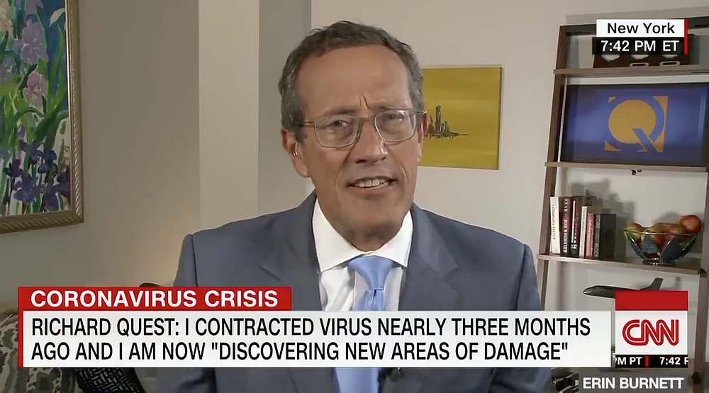 Quest says he has days when he feels like the virus has returned to his body despite reassurances from his doctors. u00e2u20acu201d Screengrab from Twitter/cnni