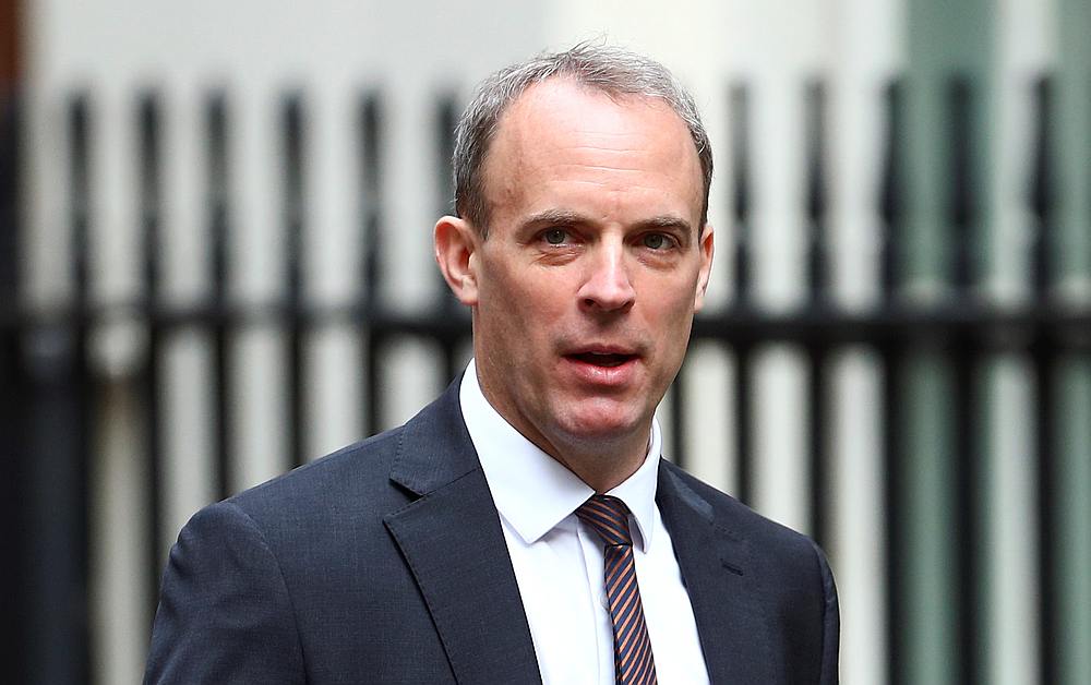 Britain's Foreign Secretary Dominic Raab arrives at Downing Street ahead of a cabinet meeting in London, Britain July 14, 2020. u00e2u20acu201d Reuters pic