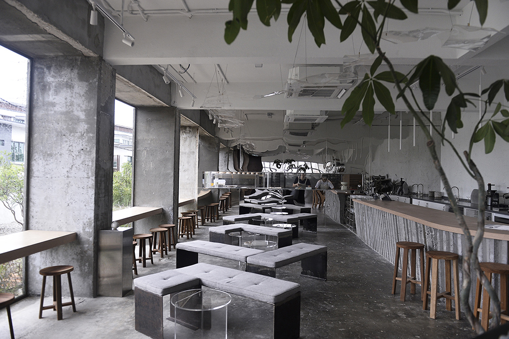 The bakery’s interior has a raw and natural palette.