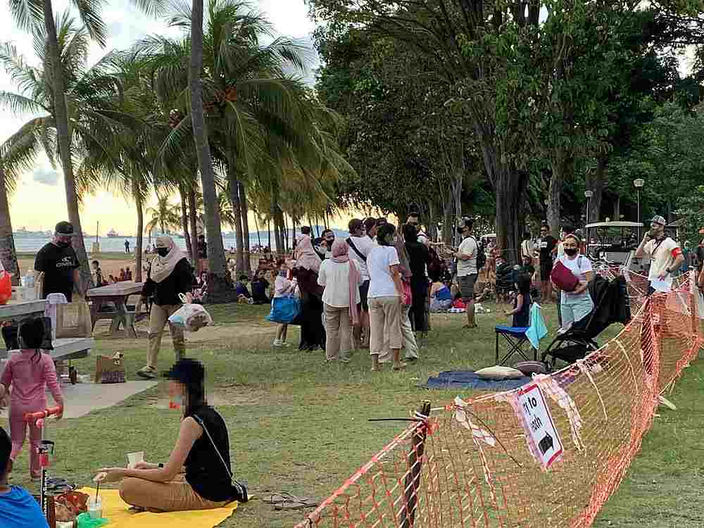 Large crowds were seen at East Coast Park over the weekend of July 18 and 19, 2020. u00e2u20acu201d National Parks Board pic via TODAY