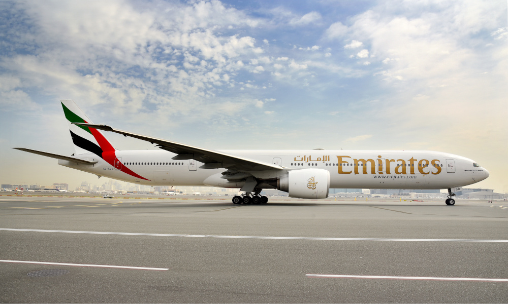 An Emirates Airlinesu00e2u20acu2122 Boeing 777-300ER aircraft in Dubai, United Arab Emirates in this undated picture obtained June 25, 2020. u00e2u20acu201d Emirates Airlines handout pic via Reuters 