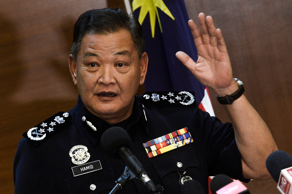 Inspector-General of Police, Tan Sri Abdul Hamid Bador speaks during a press conference at Bukit Aman headquarters July 10,2020. u00e2u20acu201d Picture by Miera Zulyana