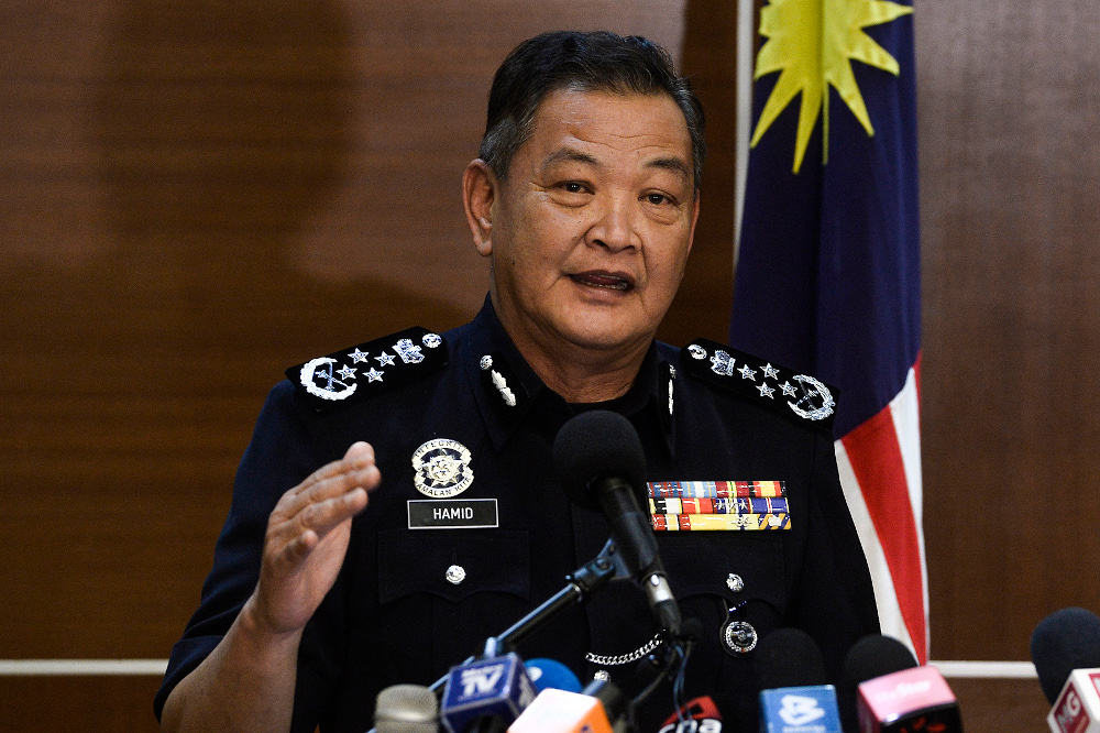 Inspector-General of Police, Tan Sri Abdul Hamid Bador speaks during a press conference at Bukit Aman headquarters July 10,2020. u00e2u20acu201d Picture by Miera Zulyana