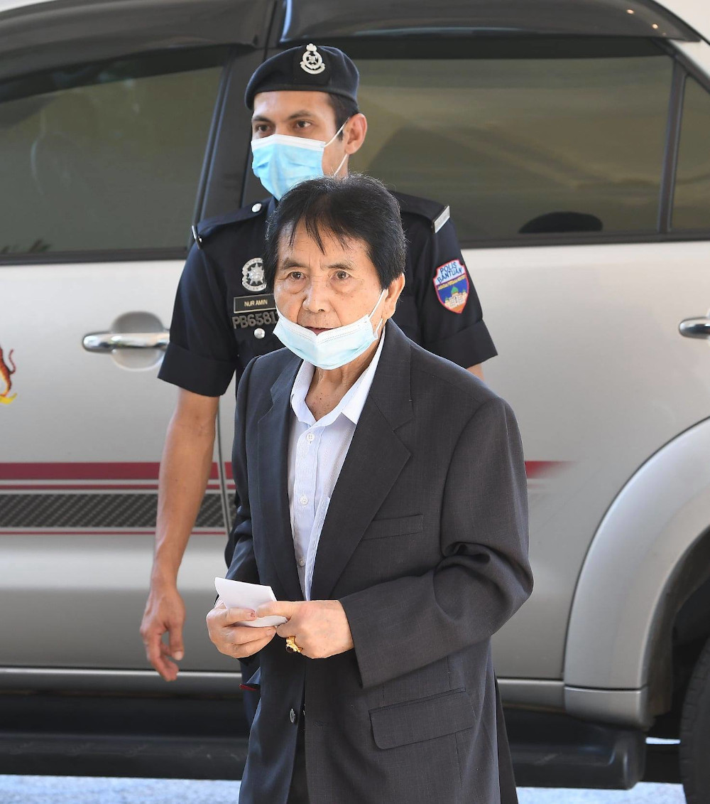 Tan Sri Joseph Kurup of PBRS seen arriving. — Picture from Facebook/Muhyiddin Yassin