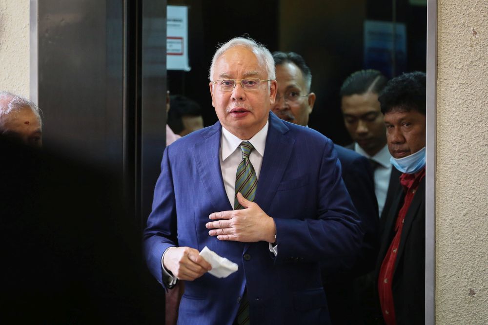 Datuk Seri Najib Razak is pictured at the Kuala Lumpur High Court July 16, 2020. — Picture by Yusof Mat Isa