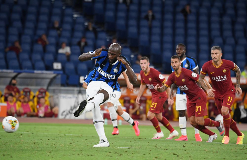 Inter Milan's Romelu Lukaku scores their second goal from the penalty spot against AS Roma at the Stadio Olimpico, Rome July 19, 2020. u00e2u20acu201d Reuters pic