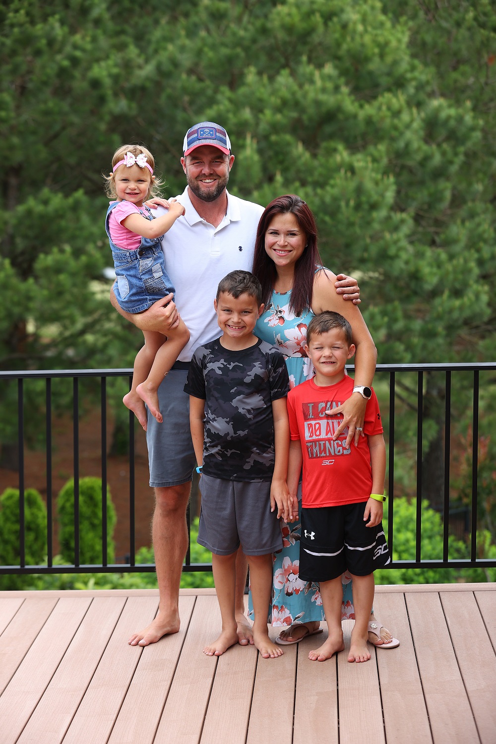 Marc Leishman with this wife Audrey, daughter Eva, and sons Harvey (centre) and Oliver (right). ― Getty Images