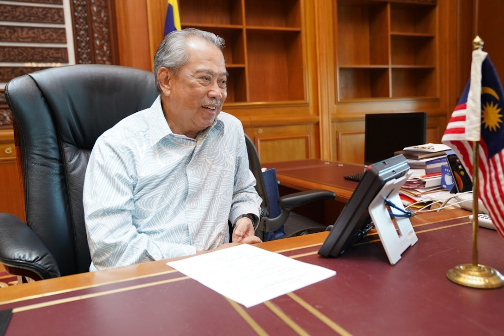 Prime Minister Tan Sri Muhyiddin Yassin calls to congratulate Singapore Prime Minister Lee Hsien Loong on the Peopleu00e2u20acu2122s Action Partyu00e2u20acu2122s (PAP) victory in the 2020 general election July 12, 2020. u00e2u20acu201d Picture via Facebook/Muhyiddin Yassin