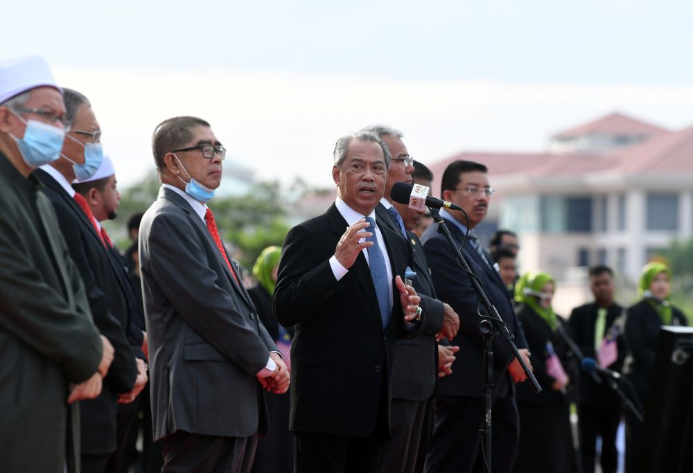 Prime Minister Tan Sri Muhyiddin Yassin addresses staff of the Prime Ministeru00e2u20acu2122s Department in Putrajaya July 6, 2020. u00e2u20acu201d Bernama pic