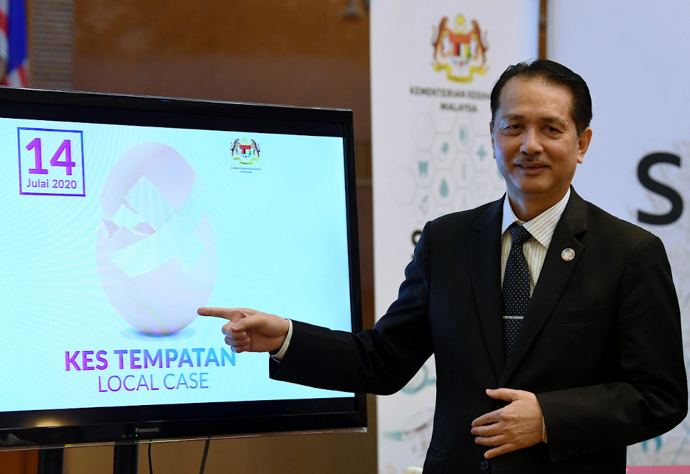 Health director-general Datuk Dr Noor Hisham Abdullah speaking at a daily press conference on the spread of the Covid-19 epidemic at the Ministry of Health in Putrajaya July 14, 2020. u00e2u20acu201d Bernama pic 