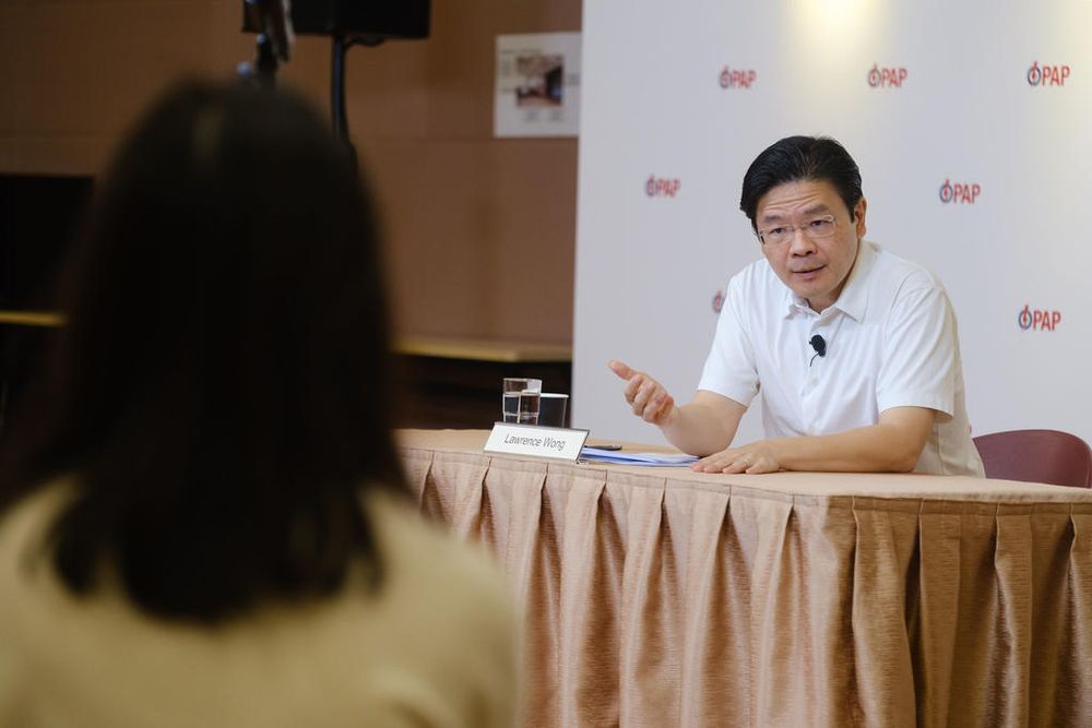 The Peopleu00e2u20acu2122s Action Party's Lawrence Wong speaking to party activists at the partyu00e2u20acu2122s headquarters in Bedok. u00e2u20acu201d TODAY pic