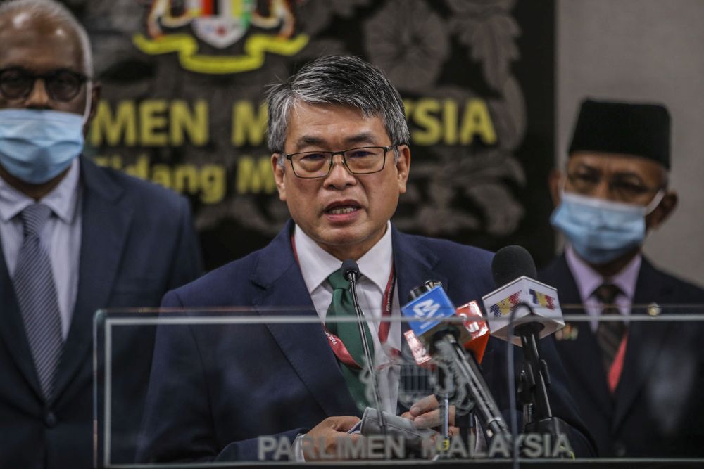 Selayang MP William Leong addresses media personnel during a press conference at Parliament, Kuala Lumpur July 28, 2020. u00e2u20acu2022 Picture by Hari Anggara