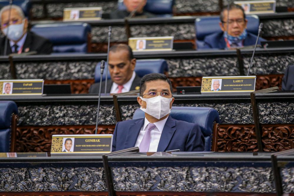 Gombak MP Datuk Seri Mohamed Azmin Ali is pictured during the second meeting of the third session of the 14th Parliament in Kuala Lumpur July 13, 2020. u00e2u20acu201d Picture by Hari Anggara