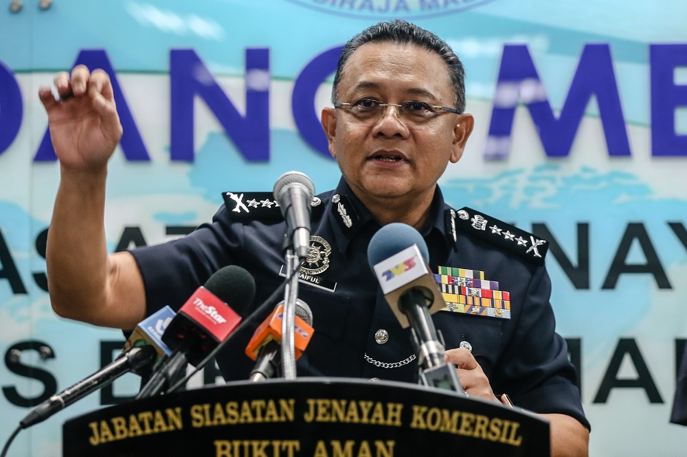 Bukit Aman Commercial Crimes Investigation Department acting director Commissioner Datuk Saiful Azly Kamaruddin speaks during a press conference in Kuala Lumpur July 16, 2020. u00e2u20acu2022 Picture by Firdaus Latif