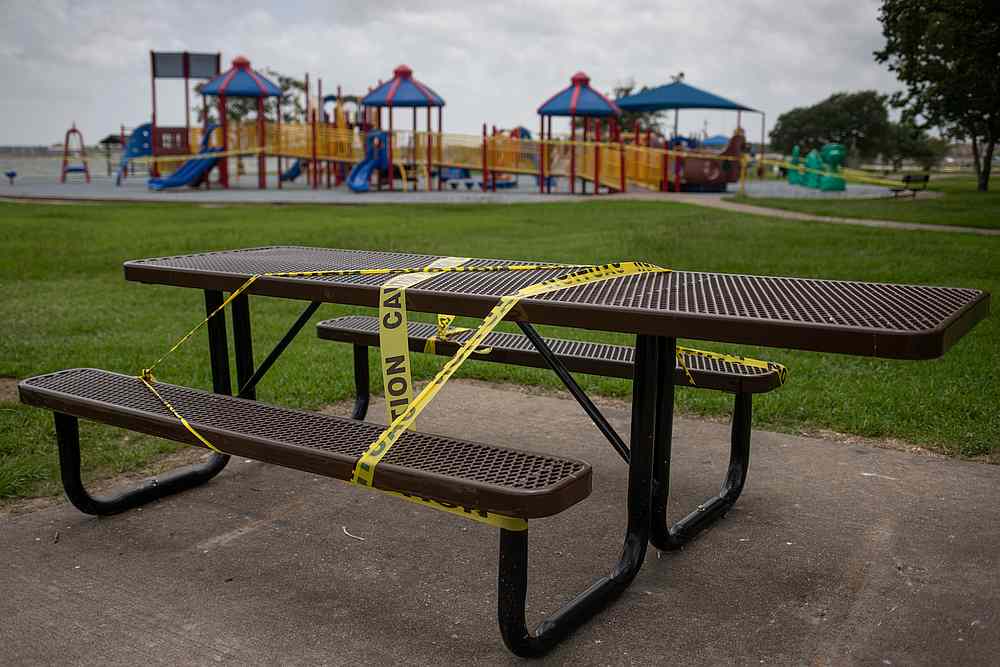 An empty playground is surrounded by caution tape amid the Covid-19 outbreak in Seabrook, Texas July 8, 2020. u00e2u20acu201d Reuters pic