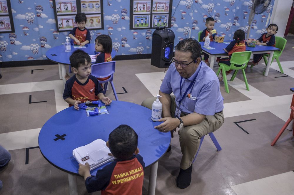 Rural Development Minister Datuk Abd Latiff Ahmad is pictured during a visit to a preschool in Putrajaya July 1, 2020. u00e2u20acu201d Picture by Shafwan Zaidonnn