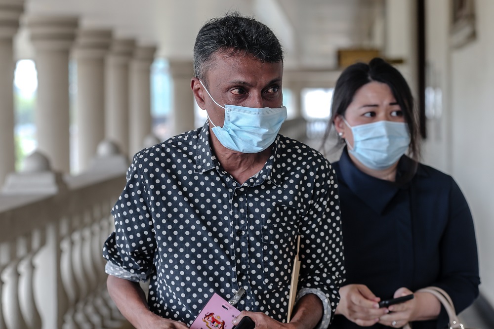 Kevin Moraisu00e2u20acu2122 brother Datuk Richard Morais is pictured at the Kuala Lumpur High Court July 10, 2020. u00e2u20acu2022 Picture by Firdaus Latif