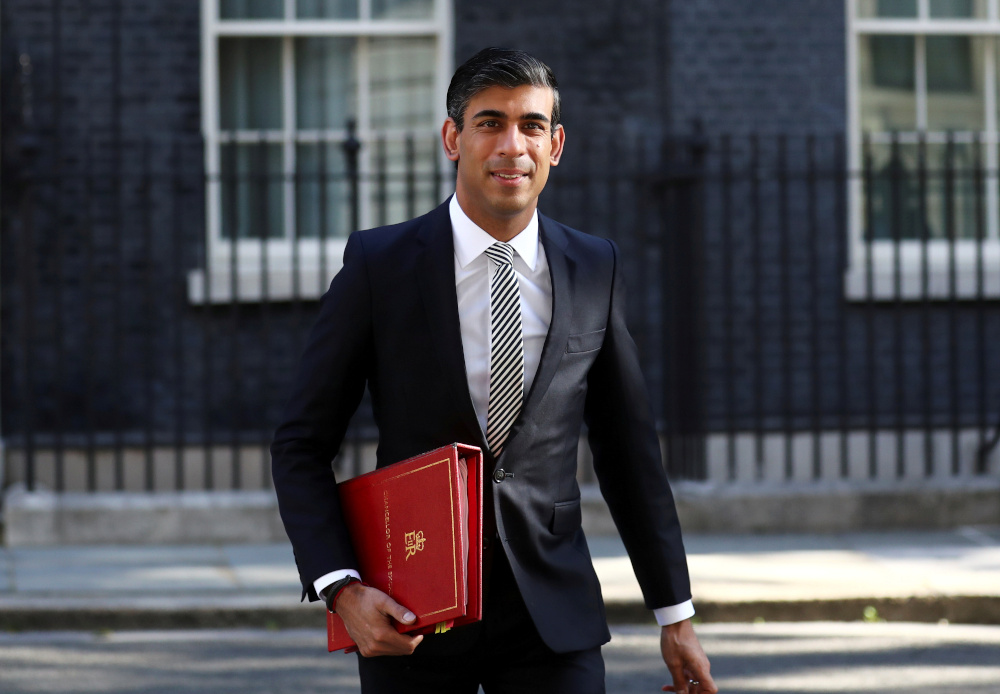 Britainu00e2u20acu2122s Chancellor of the Exchequer Rishi Sunak arrives for a cabinet meeting, the first since mid-March because of the coronavirus disease pandemic, at Downing Street in London, Britain, July 21, 2020. u00e2u20acu201d Reuters pic 
